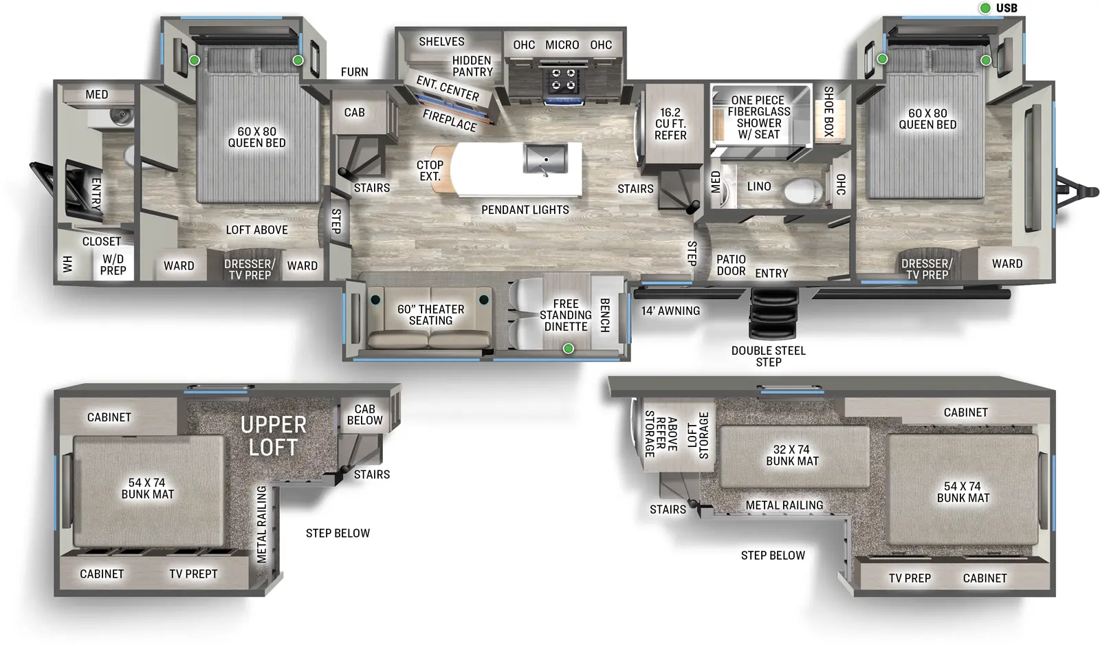 Sandpiper Destination 40DUPLEX Floorplan